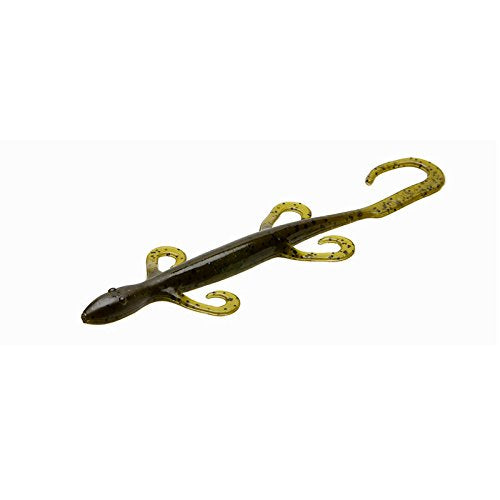 Zoom 8-Inch Magnum Lizard Green Pumpkin lure, ideal for bass in weeded cover.