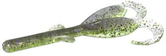 Zoom Baby Brush Hog Electric Glow 4in lure, vivid color attracts bass.