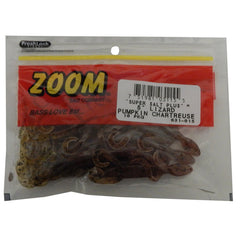 Zoom Bait 5-Inch Lizard Pumpkin Chartreuse on a Texas rig attracts bass
