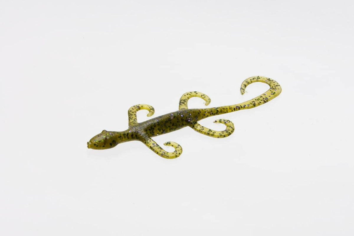 Zoom Bait 5-Inch Lizard Watermelon Candy, ideal for Texas rigs to attract bass.