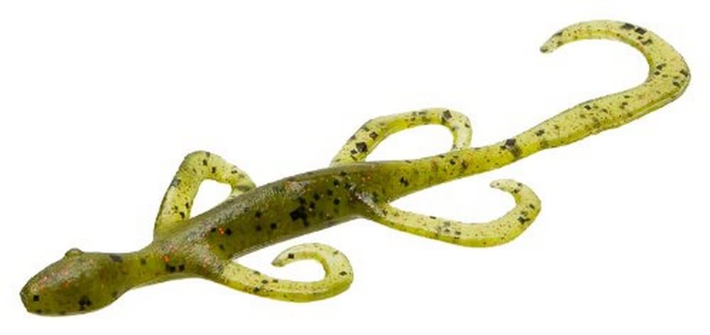 Zoom Bait 5-Inch Lizard in Watermelon Red demonstrating lifelike action for spring bass