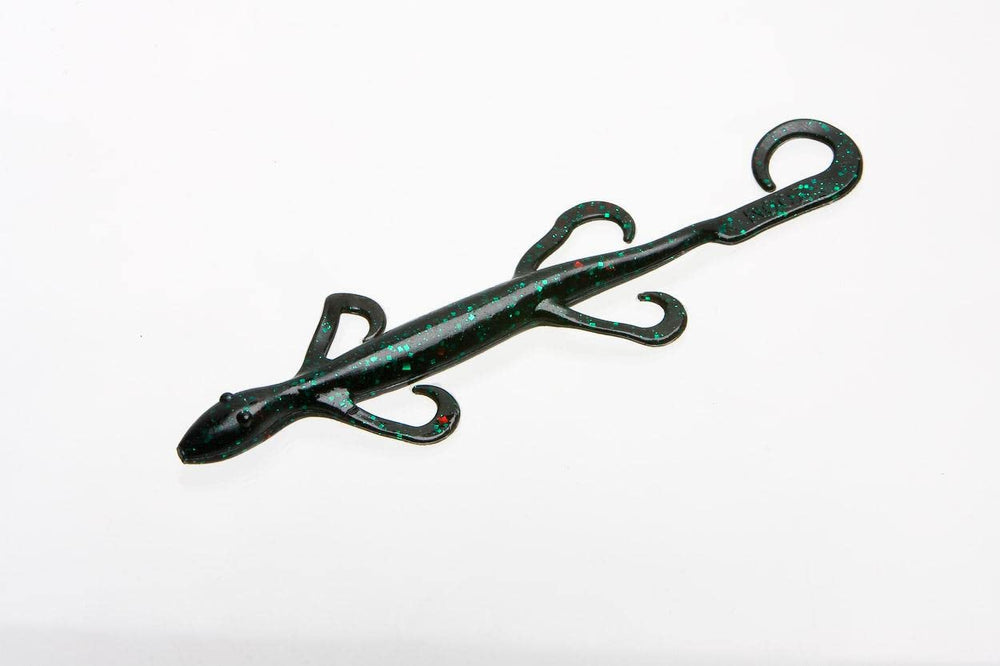 Zoom Bait 8-Inch Magnum Lizard in Black Emerald delivers lifelike action for spring bass.