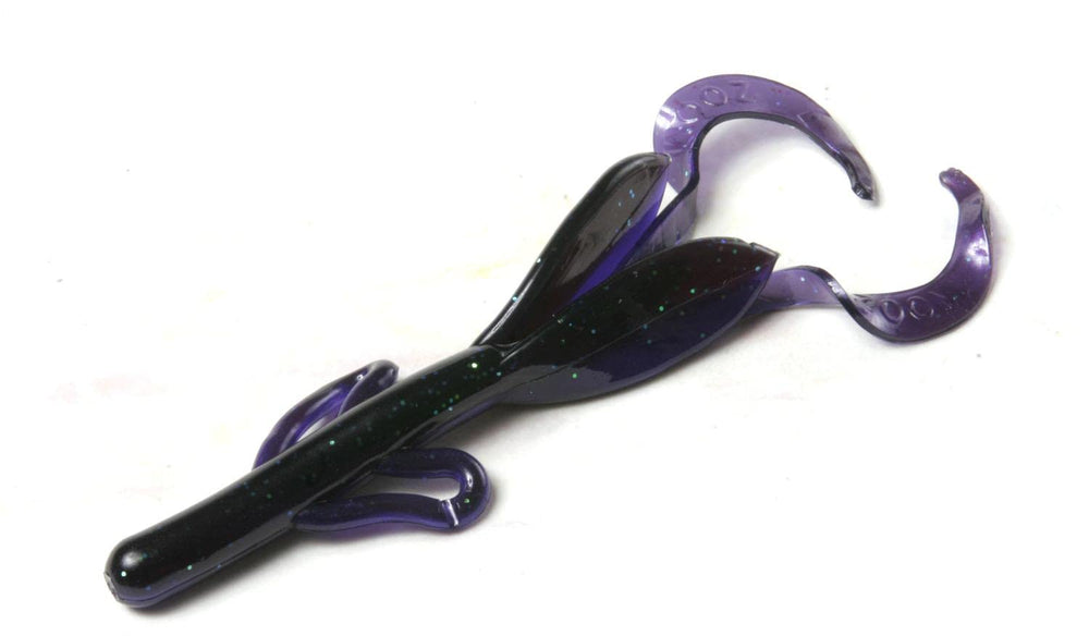 Zoom Bait Baby Brush Hog gooseberry front view, ideal for bass fishing on Texas rigs.