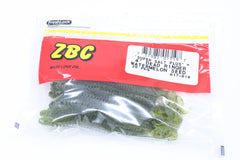 Zoom Bait Dead Ringer 4-Inch Watermelon Seed close-up of fluttering curly tail for bass.