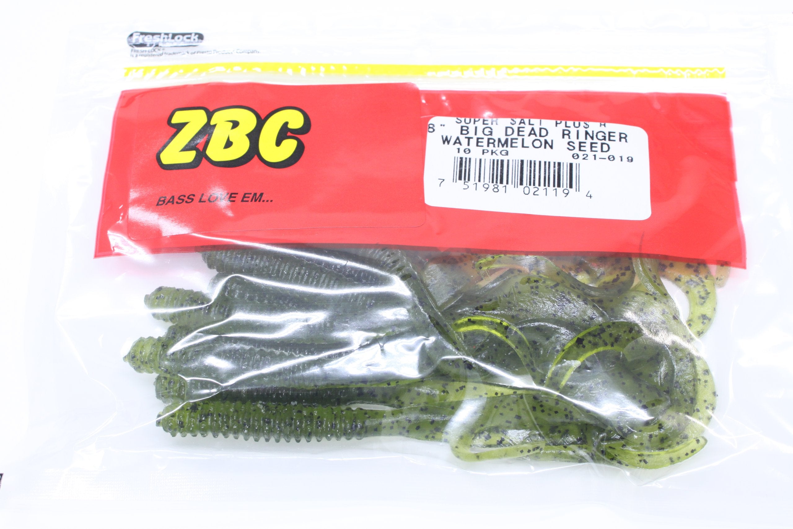 Zoom Bait Dead Ringer 8-inch Watermelon Seed lure, ideal for twitching and falling presentations to entice bigger bass