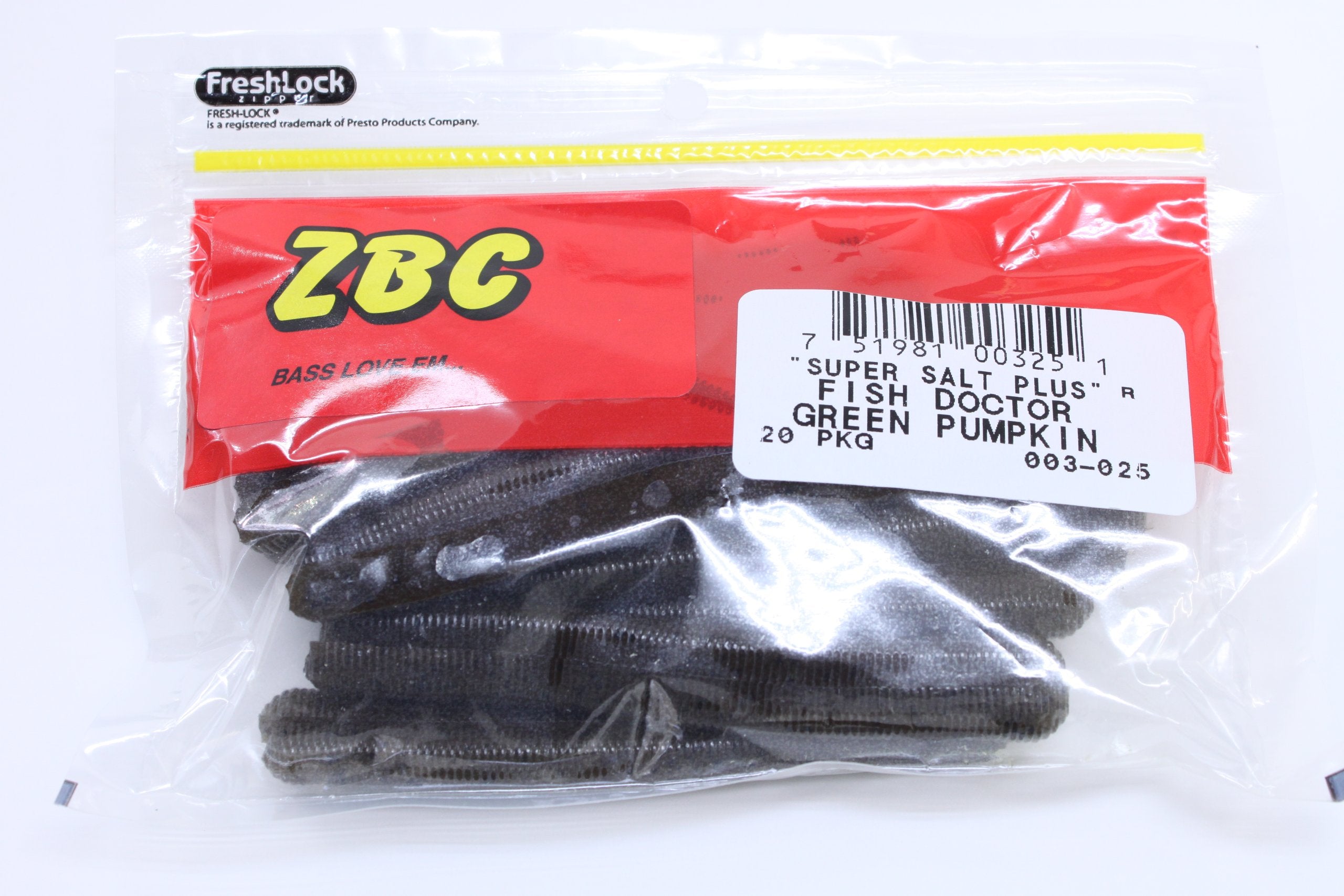 Zoom Bait Fish Doctor finesse worm close-up showing salt impregnation