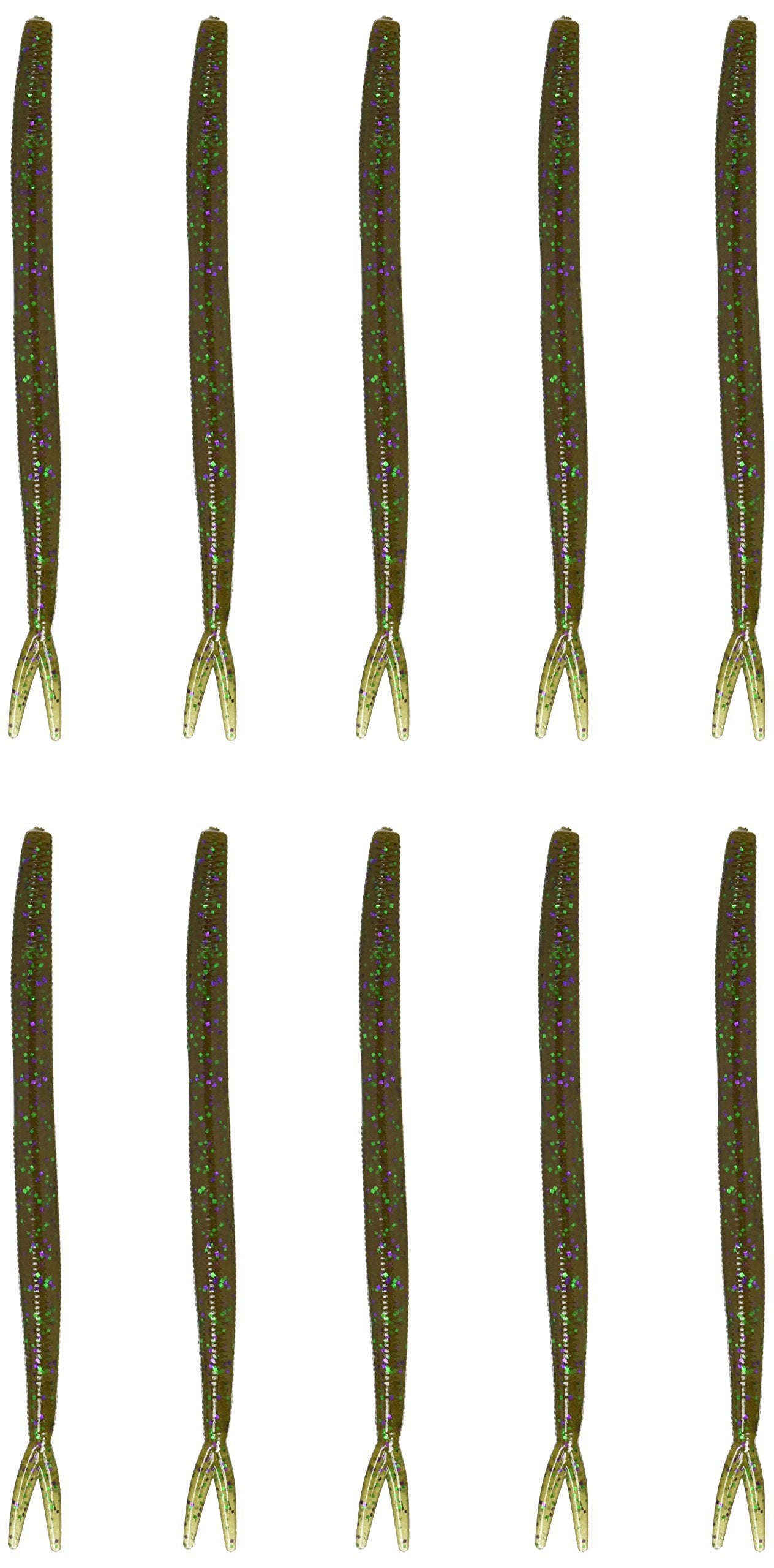 Zoom Bait Fluke Stick Bag in green pumpkin for bass near docks