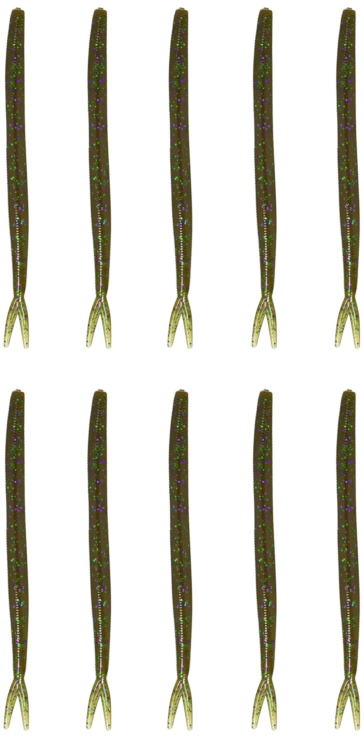 Zoom Bait Fluke Stick Bag in green pumpkin for bass near docks