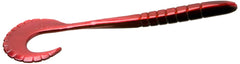 Zoom Bait G Tail Worm Red Shad on display with wide tail for big fish presentations.