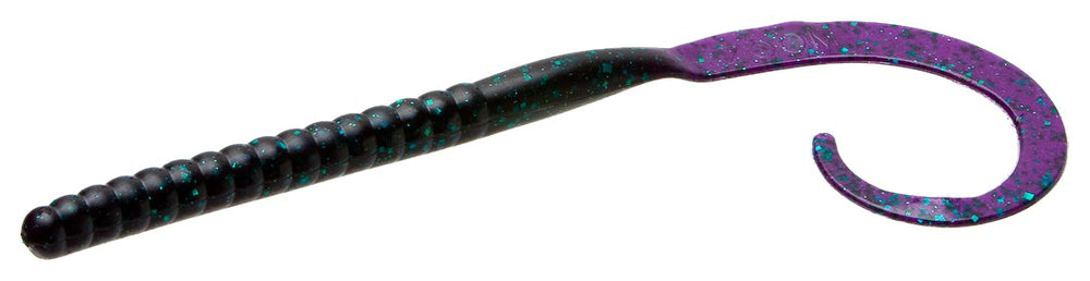 Zoom Bait Magnum Ol' Monster Worm in Junebug with lifelike tail action for enhanced on-water performance.
