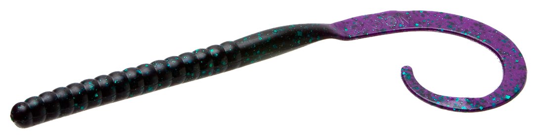 Zoom Bait Magnum Ol' Monster Worm in Junebug with lifelike tail action for enhanced on-water performance.