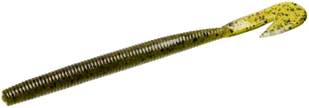 Zoom Bait Magnum UltraVibe Speed Worm Water Red ready for topwater buzzing and Texas rig fishing