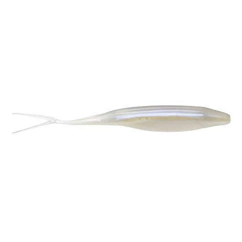 Zoom Bait Super Fluke Jr White 4in weightless skitter across the surface.