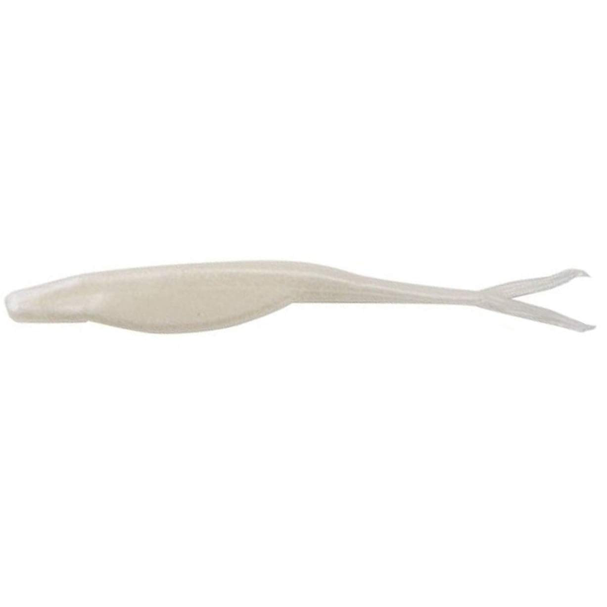 Zoom Bait Super Fluke Jr White 4in bait ready for bass in clear water.
