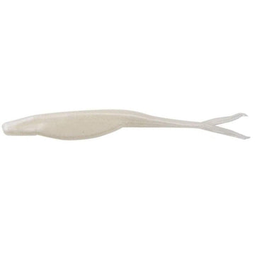 Zoom Bait Super Fluke Jr White 4in bait ready for bass in clear water.
