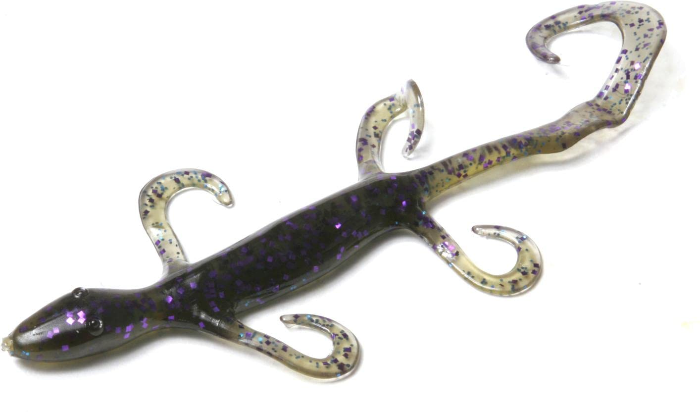 Zoom Bait Super Salty Lizard sprayed grass 6 inch, durable soft plastic for hook-setting finesse.
