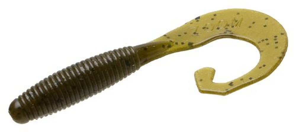 Zoom Bait Tab Tail Grub in green pumpkin, ideal for bass fishing and versatile rigs.