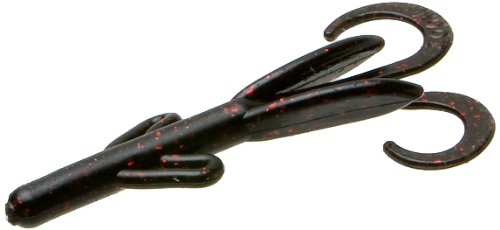 Zoom Bait Tiny Brush Hog in black red glitter provides versatile bass lure with strong action.