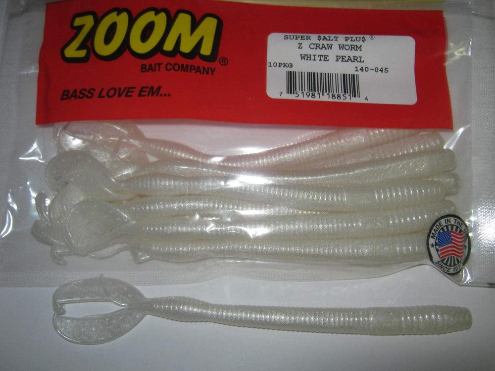 Zoom Bait Z Craw Worm tail view, enhances action for versatile jigging.