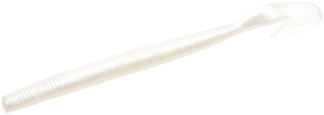Zoom Bait Zoom Magnum UltraVibe Speed Worm in White Pearl for versatile texas rigging and swimming