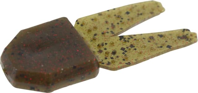 Zoom Big Chunk Jig Trailer 5-pack, Green Pumpkin Red, ideal for bass jig setups and attracting bites.