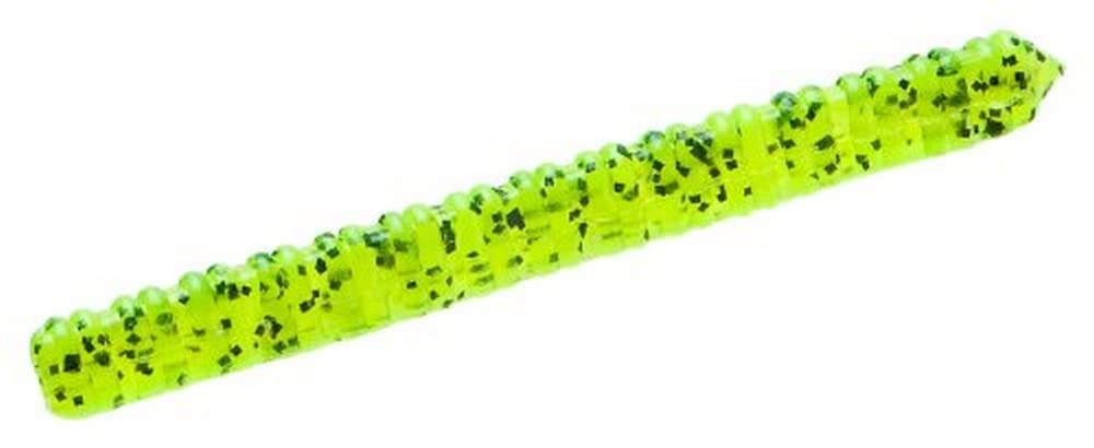Zoom centipede bait chartreuse pepper shows lifelike action for versatile fishing