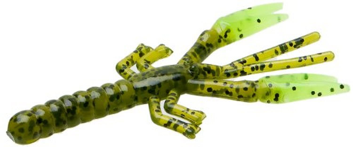Zoom Bait Lil' Critter Craw in Watermelon Seed/Chartreuse, a versatile jig trailer for bass