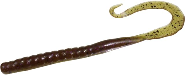 Zoom Mag II large worm lure in Green Pumpkin Purple, attracts bass in various water conditions.