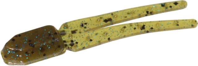 Zoom Skinny Chunk Bait in Green Pumpkin Blue, ideal for bass finesse and versatile freshwater fishing