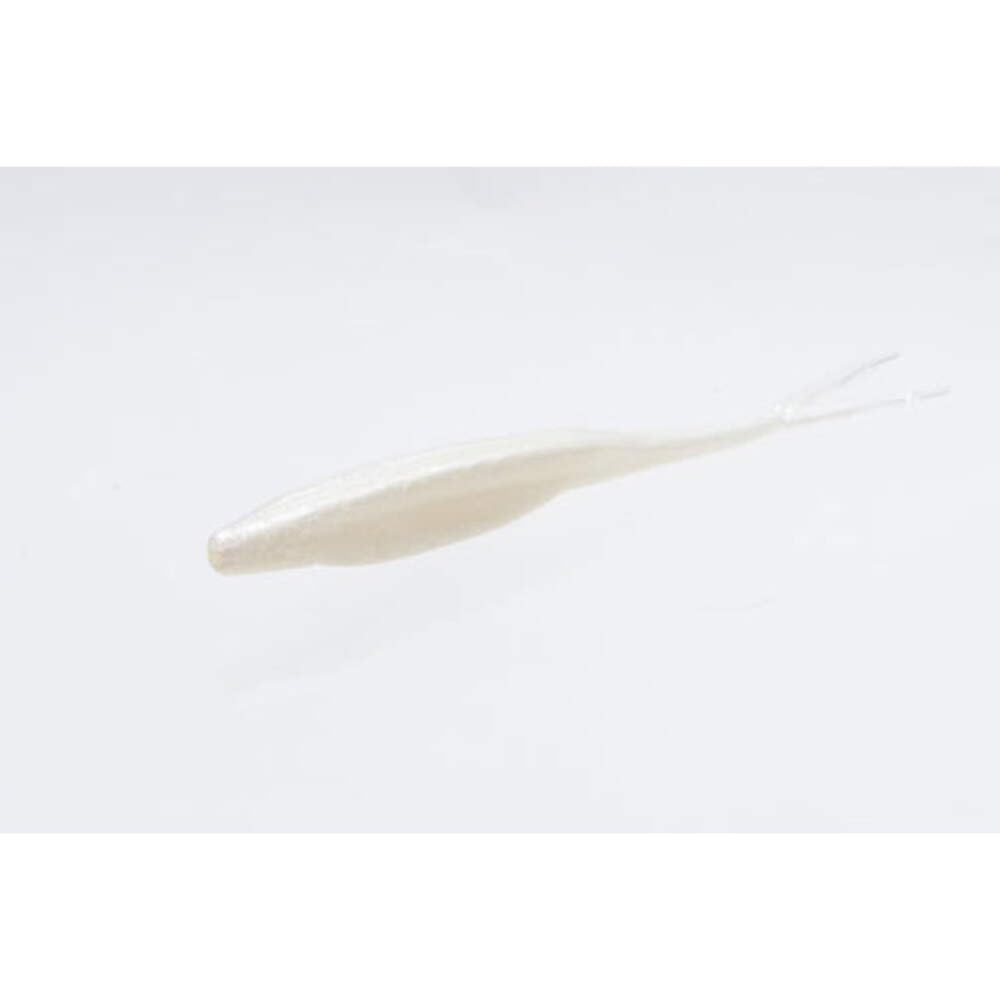 Zoom Super Fluke white pearl soft lure for bass finesse fishing.