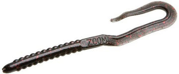 Zoom U Tail Worm 20-pack black red glitter six-inch lure for bass fishing