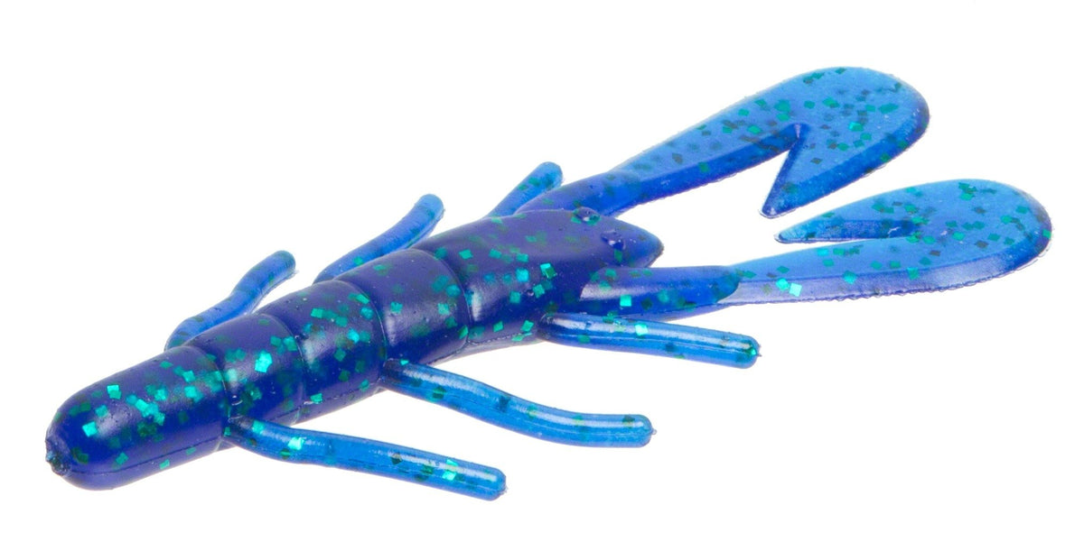 Zoom Ultra Vibe Speed Craw Emerald Blue body highlighting compact profile for precise mat flipping.