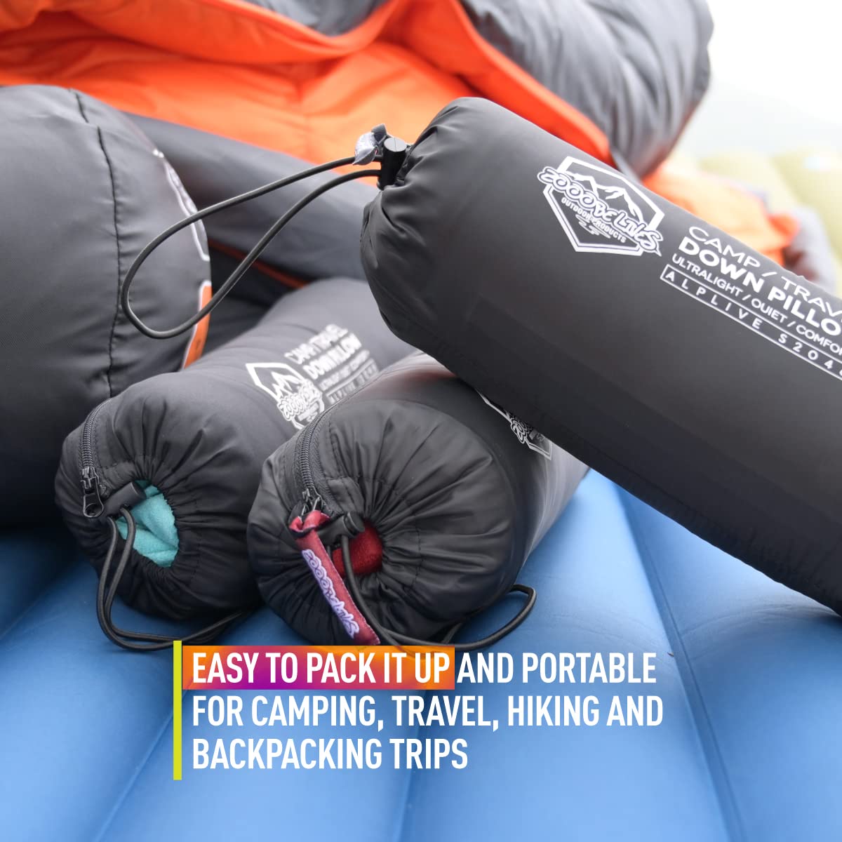 ZOOOBELIVES down pillow compact-lumbar support helps travel comfort on the go.