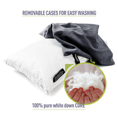 ZOOOBELIVES down pillow ideal for side sleepers with compact supportive shape.