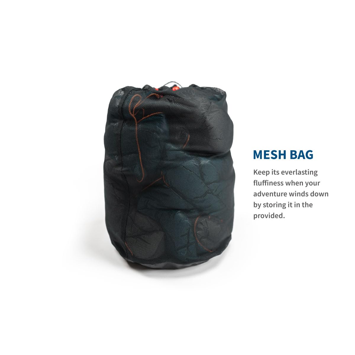 ZOOOBELIVES Ultralight Down Camping Blanket stored in mesh bag after use