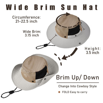 Foldable safari hat with side buttons for two wearing styles