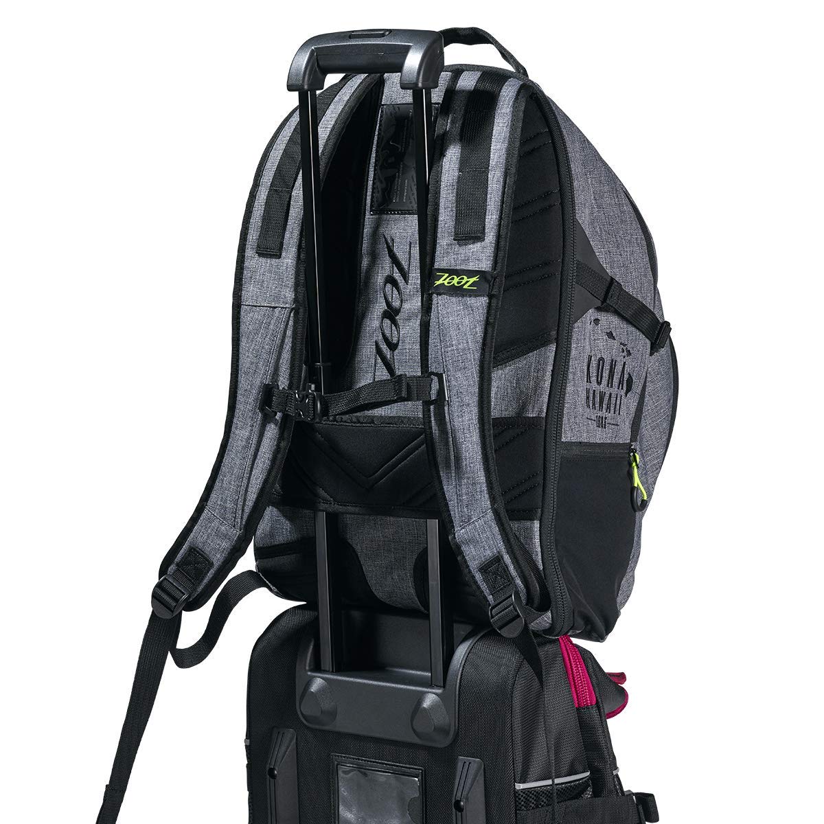 Zoot Ultra Tri Backpack ergonomic straps improve carry comfort during travel.