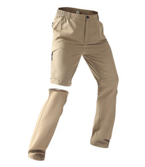ZooYung men's convertible pants show elastic waistband for a comfortable hiking fit.
