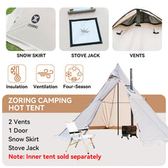 Zoring hot tent with stove jack demonstrates easy wood stove use