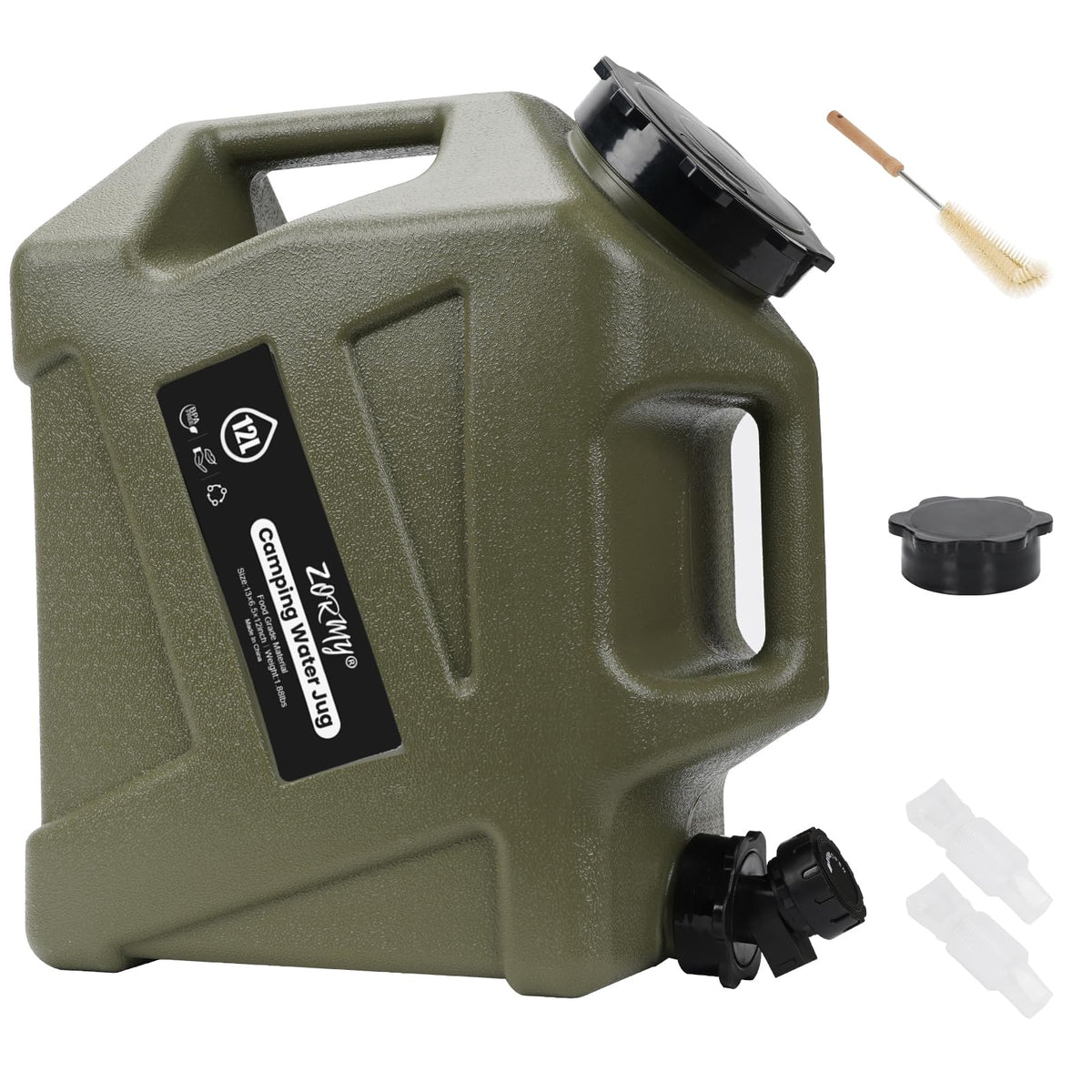 ZORMY 3.2 gallon water container with spigot for easy controlled pours during camping.