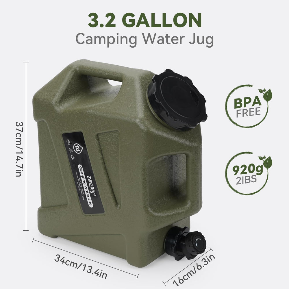 ZORMY portable water jug offers easy pour-control for quick hydration on hikes.