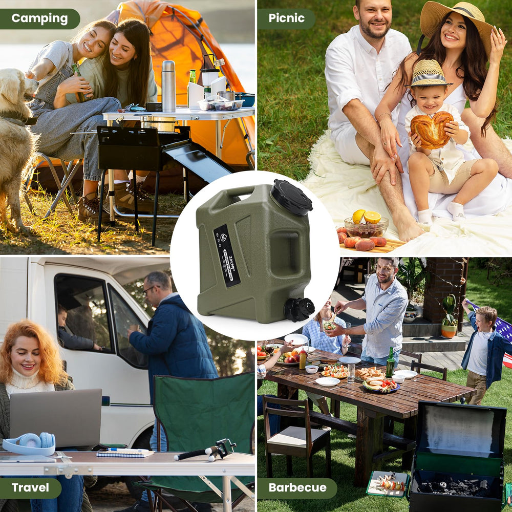 ZORMY versatile outdoor container supports washing, cooking, and drinking in one jug.