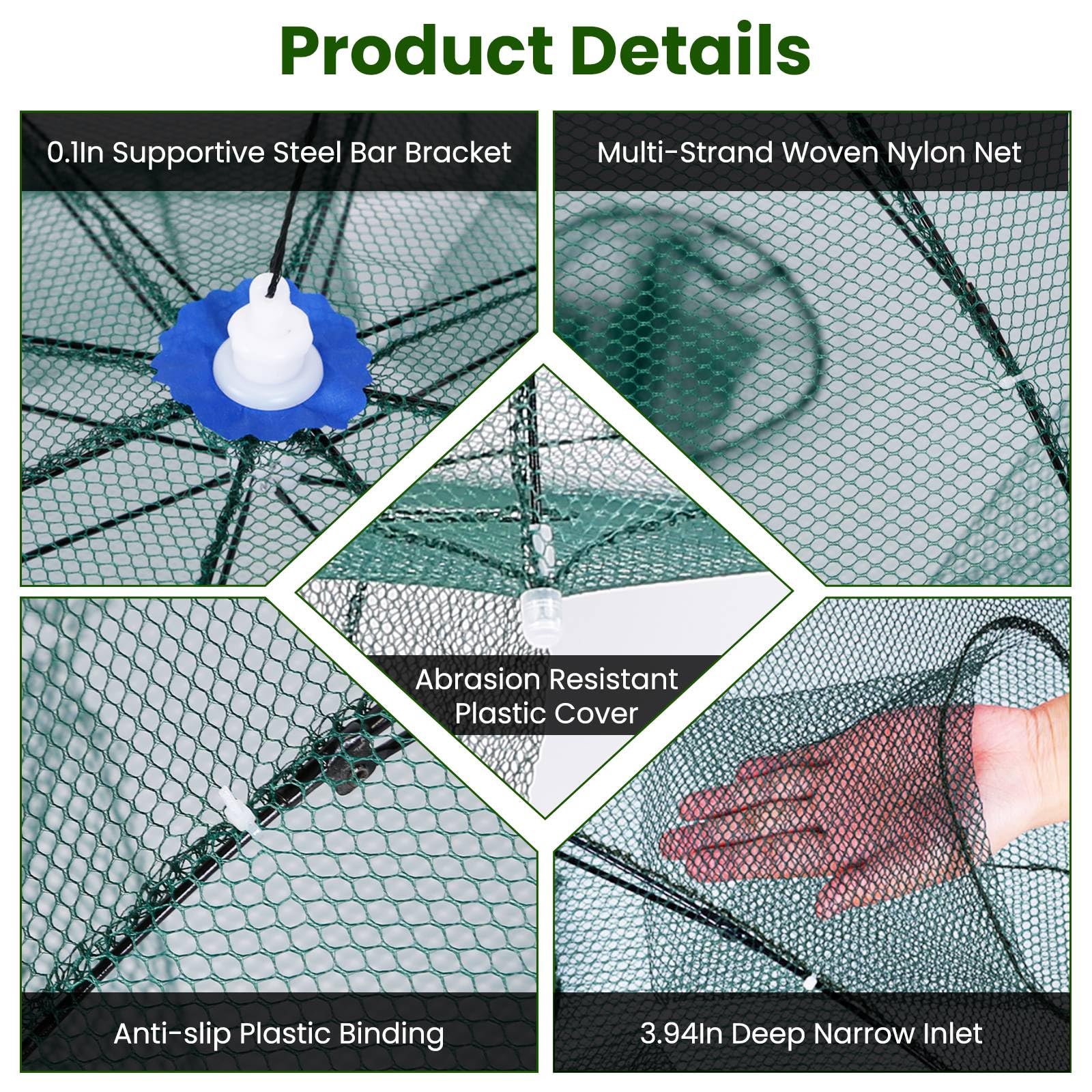 Zorpupoa multi entry design increases chances for crabs and shrimp.