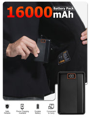 Zorvix heated jacket battery pack powers warmth and device charging.