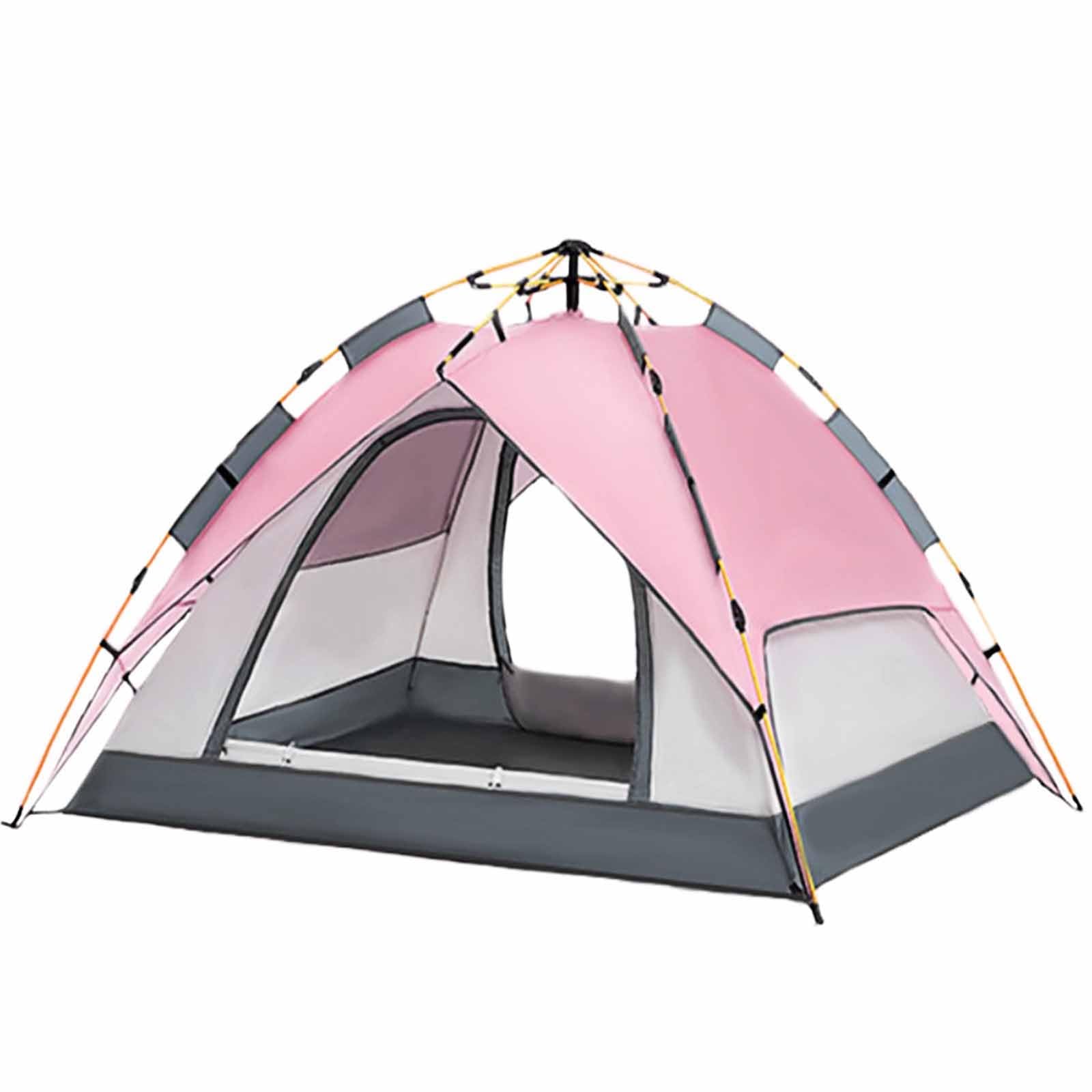 ZPRYZHD pop up tent pink front view showing quick setup and shelter.