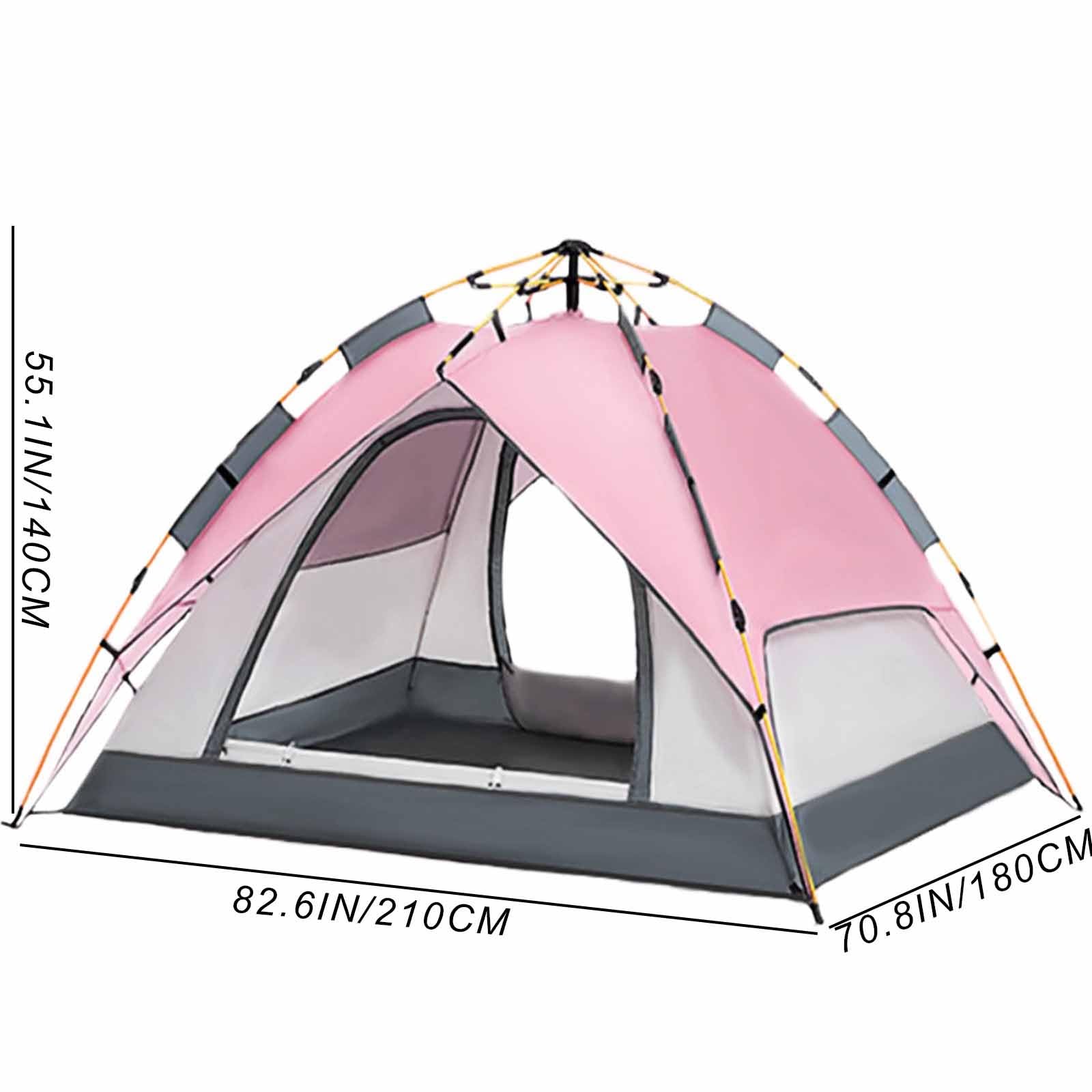 ZPRYZHD pop up tent pink interior spacious for 3-4 people.