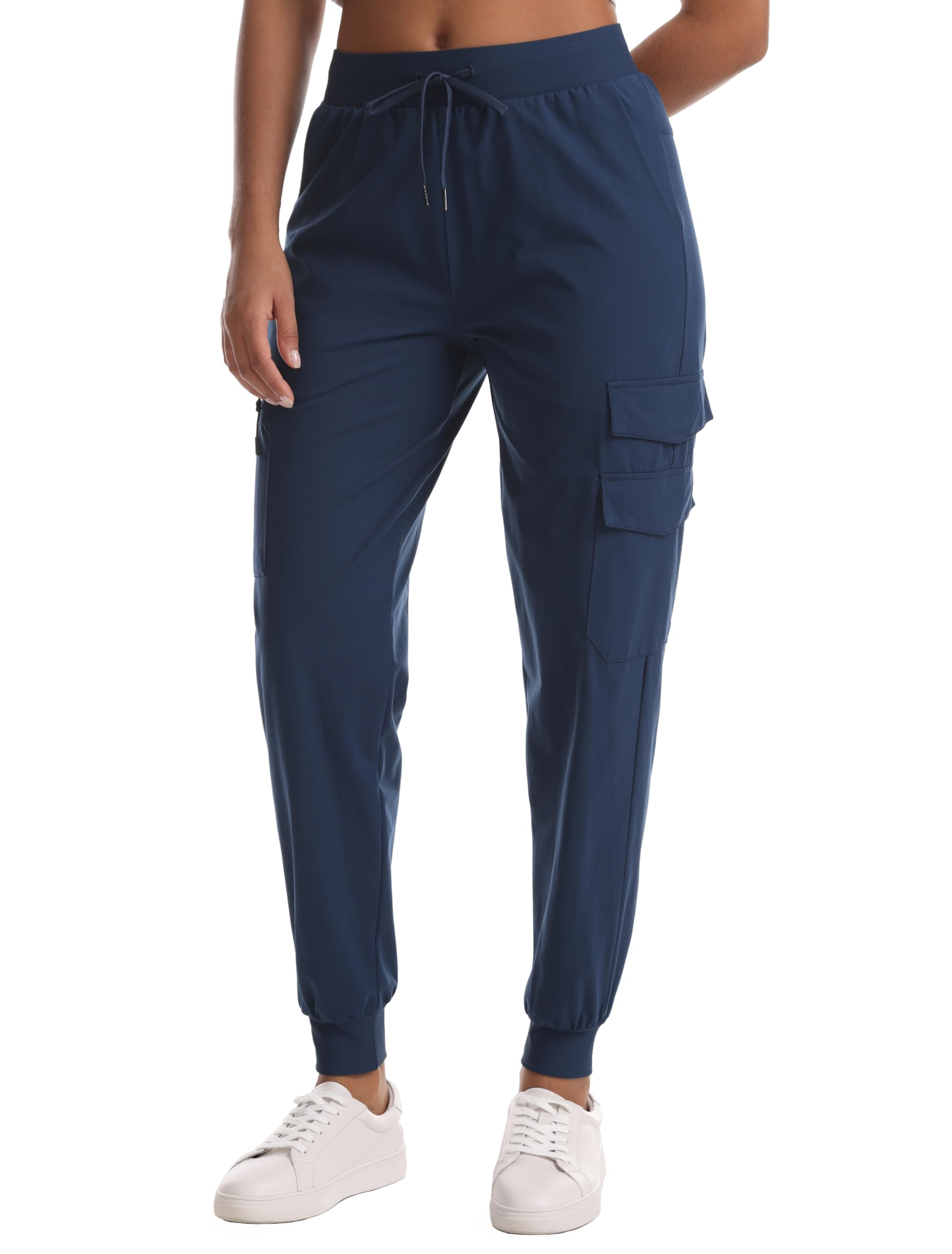 Zsenoxaxi womens cargo joggers front view with water resistance for hiking