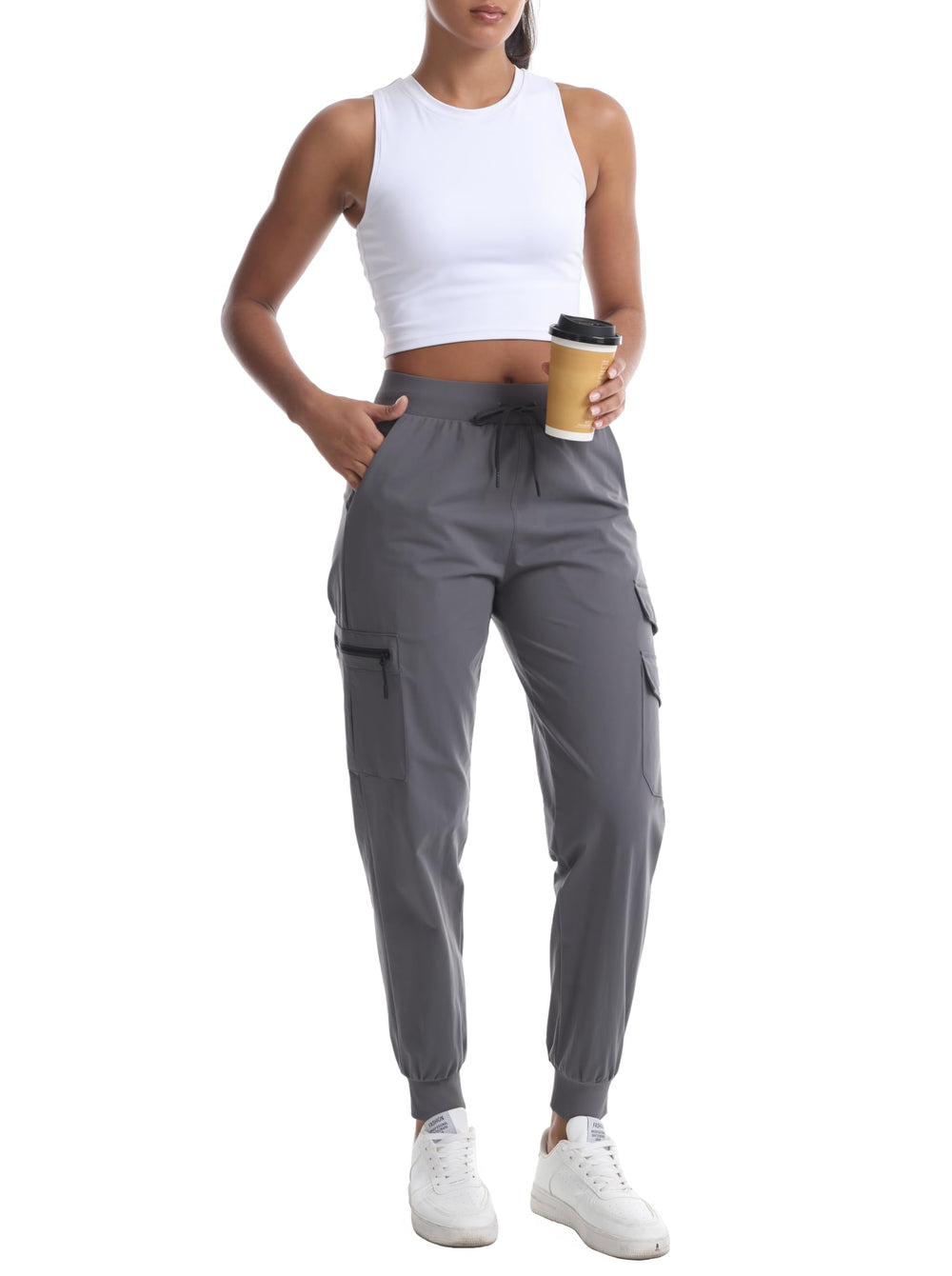 Zsenoxaxi women's cargo joggers worn on trail demonstrate travel versatility