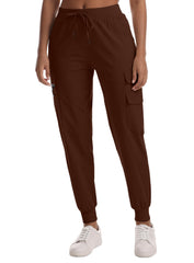 Zsenoxaxi coffee joggers displaying cargo pockets for day-long storage on trips