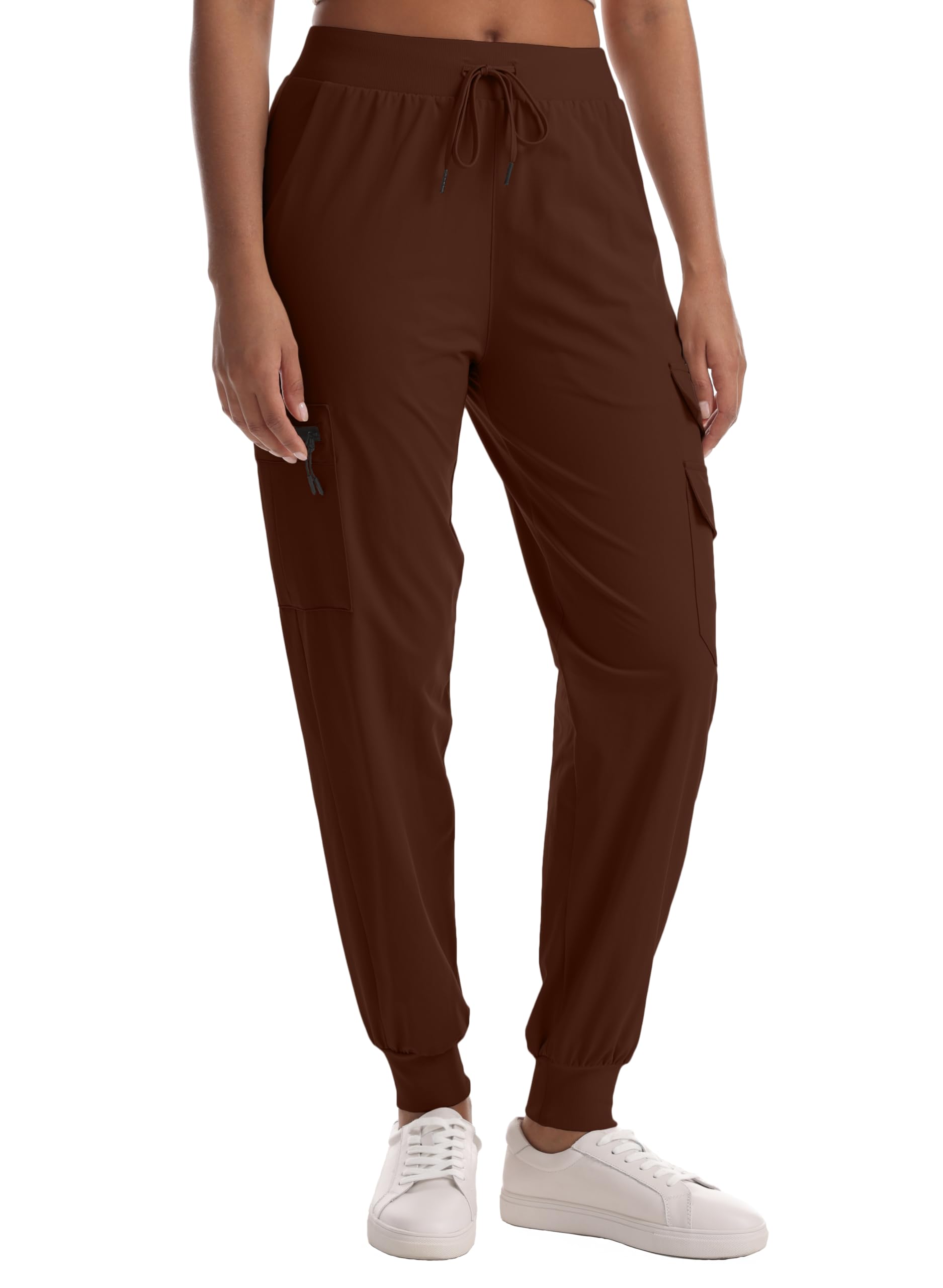 Zsenoxaxi coffee joggers waistband with drawstring for adjustable comfort during hikes